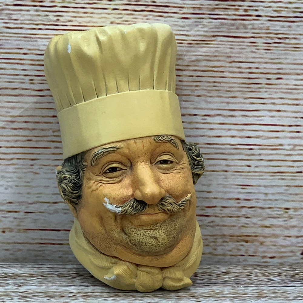 Vintage Bosson's England Chef Head Wall Art Hanging‎ Decor 1971